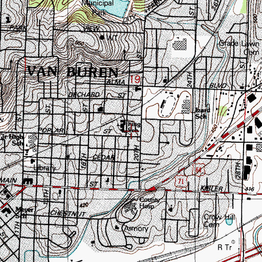 Topographic Map of King Elementary School, AR