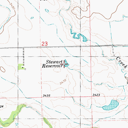 Topographic Map of Stewart Reservoir, NE