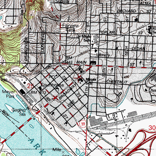 Topographic Map of Sophia Meyer Elementary School, AR