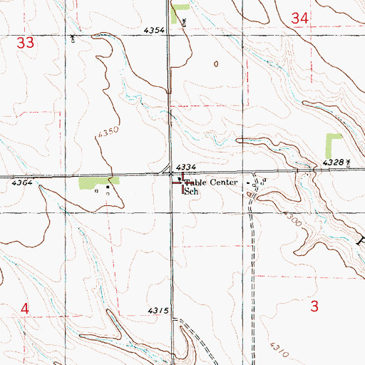 Topographic Map of Table Center School, NE