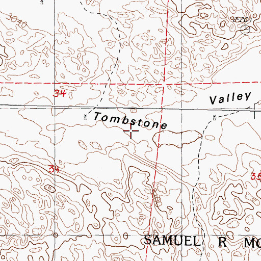 Topographic Map of Tombstone Valley, NE