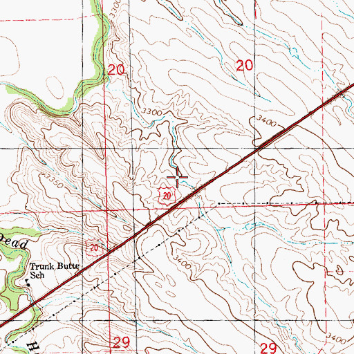 Topographic Map of Trunk Butte School, NE