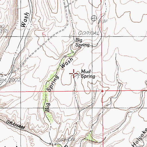 Topographic Map of Mud Spring, AZ