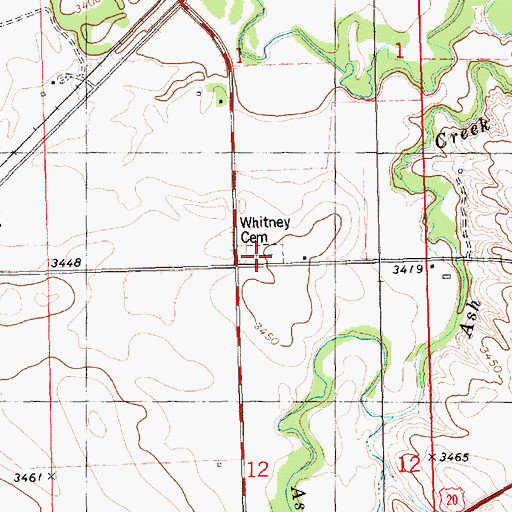 Topographic Map of Whitney Cemetery, NE