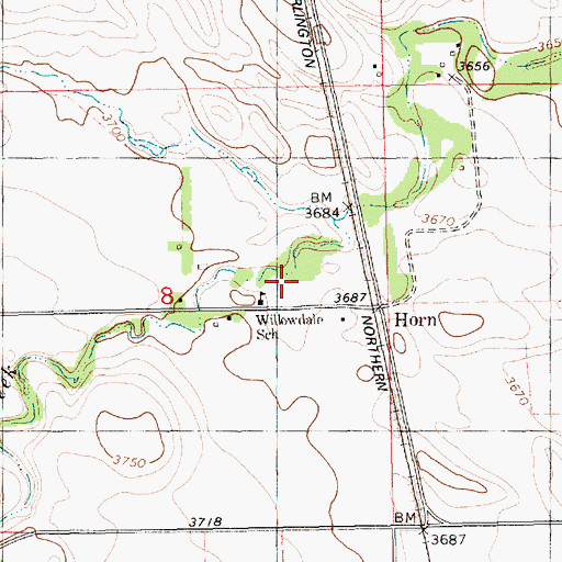 Topographic Map of Willowdale School, NE