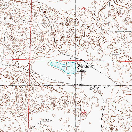 Topographic Map of Windmill Lake, NE