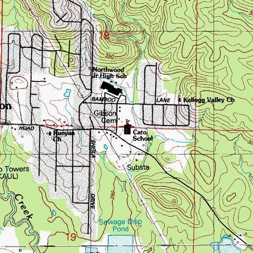 Topographic Map of Cato Road Elementary School, AR