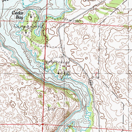 Topographic Map of Merritt Reservoir State Recreation Area, NE