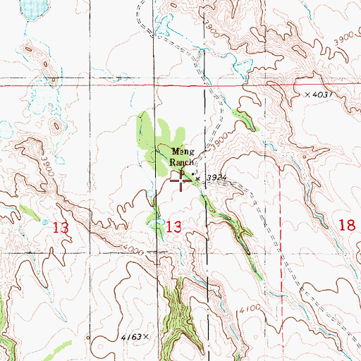 Topographic Map of Meng Ranch, NE