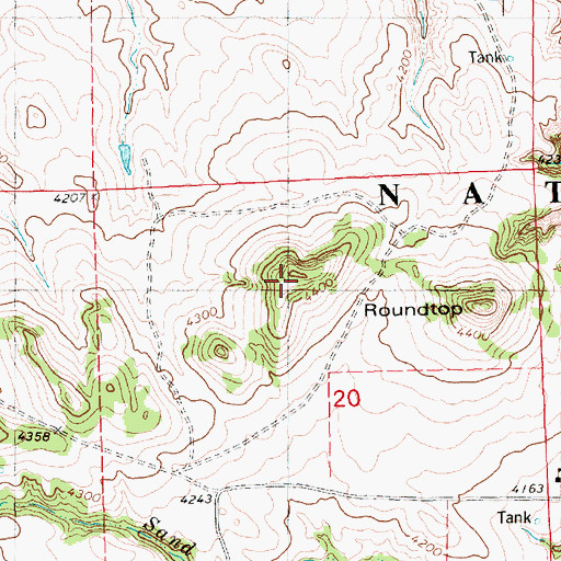 Topographic Map of Pine Butte, NE