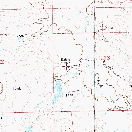 Topographic Map of Raben Ranch, NE
