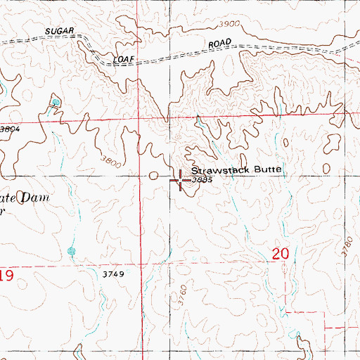 Topographic Map of Strawstack Butte, NE