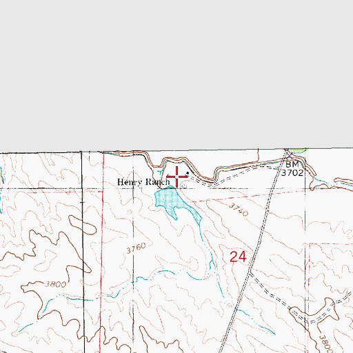 Topographic Map of Henry Ranch, NE