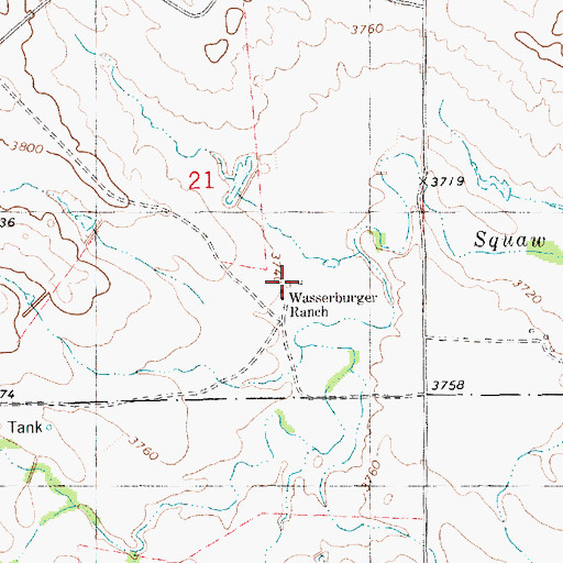 Topographic Map of Wasserburger Ranch, NE