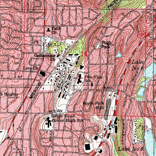 Topographic Map of Pike View Elementary School, AR