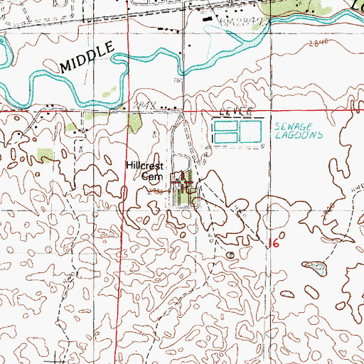 Topographic Map of Hillcreat Cemetery, NE