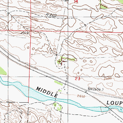 Topographic Map of Teahon Ranch, NE