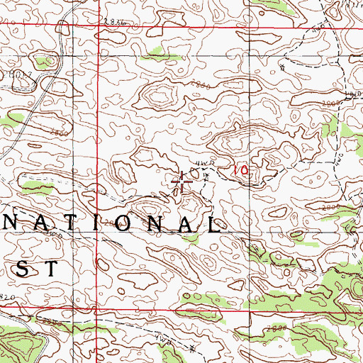 Topographic Map of Scott Lookout National Recreation Trail, NE