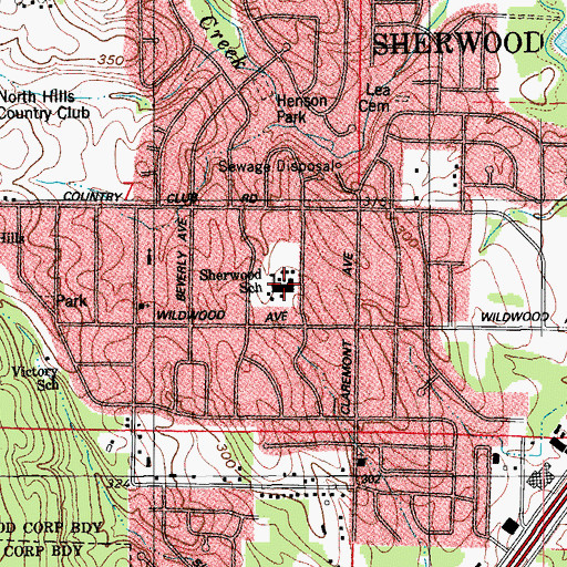 Topographic Map of Sherwood Elementary School, AR