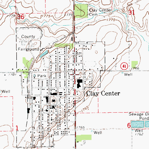 Topographic Map of Clay County, NE