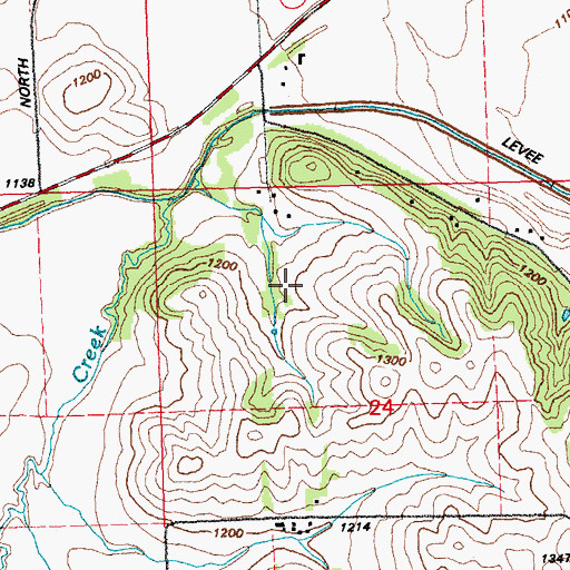 Topographic Map of Dakota County, NE