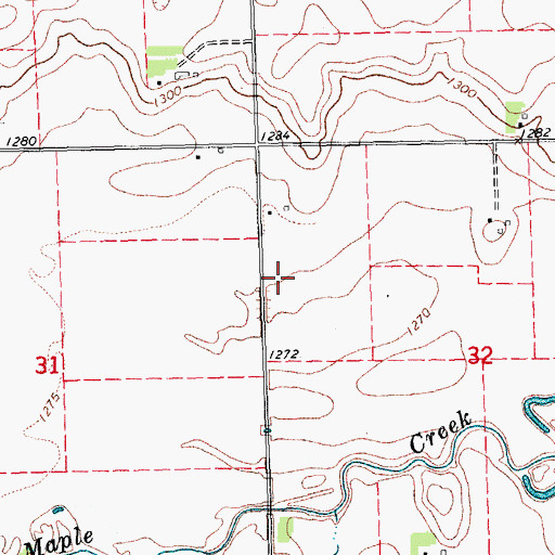 Topographic Map of Dodge County, NE