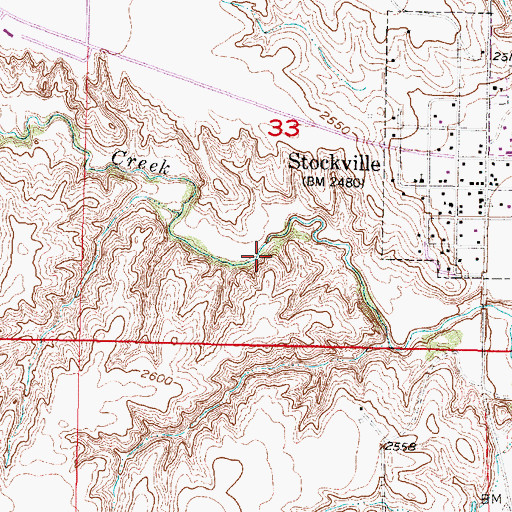 Topographic Map of Frontier County, NE