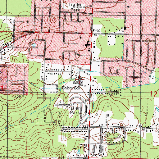 Topographic Map of Chicot Elementary School, AR