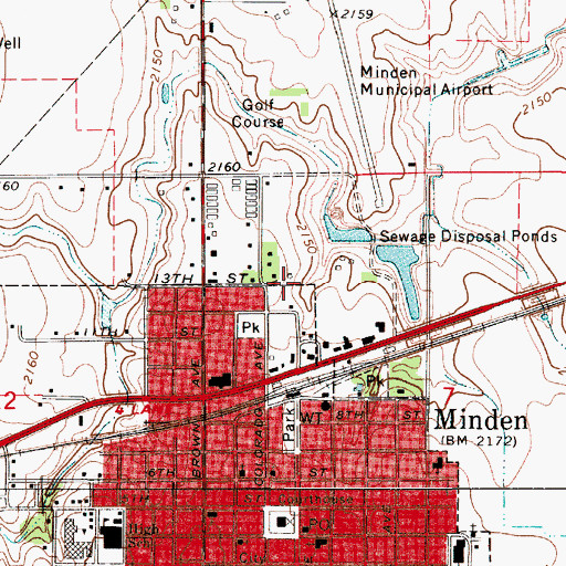 Topographic Map of Kearney County, NE