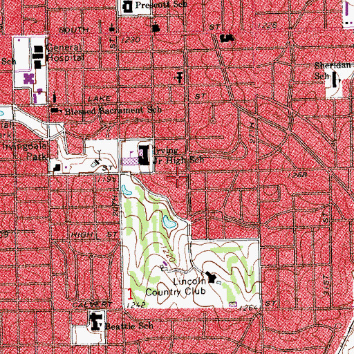 Topographic Map of Lancaster County, NE