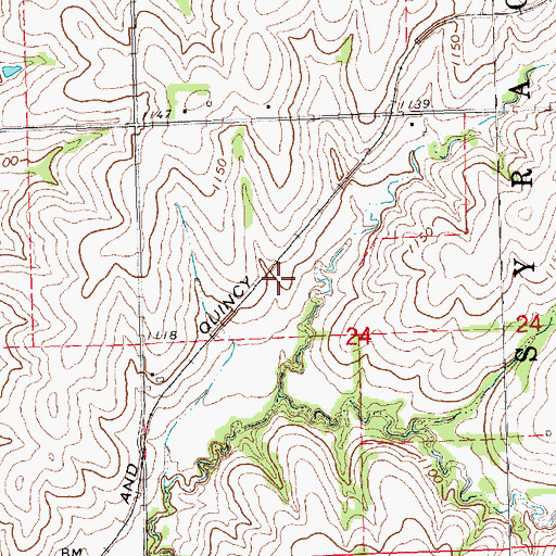 Topographic Map of Otoe County, NE