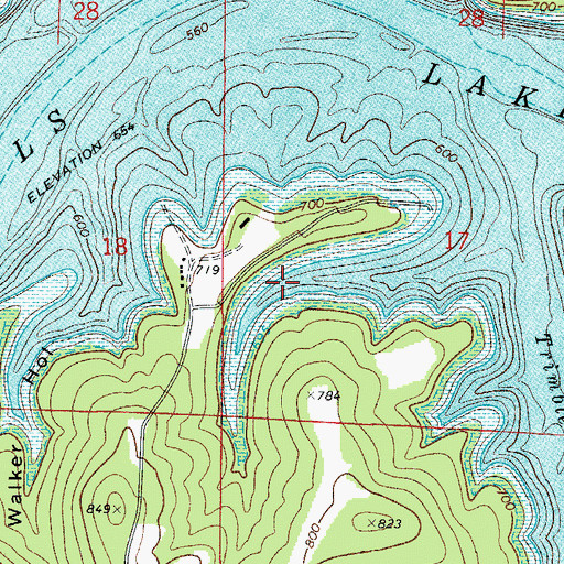 Topographic Map of Bull Shoals Lake, AR