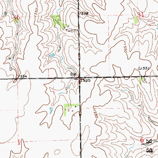 Topographic Map of Saline County, NE