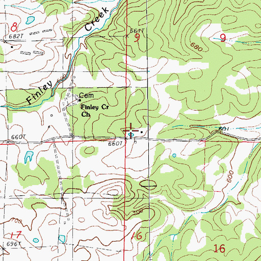 Topographic Map of Battles Post Office (historical), AR