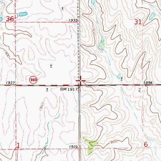 Topographic Map of Webster County, NE