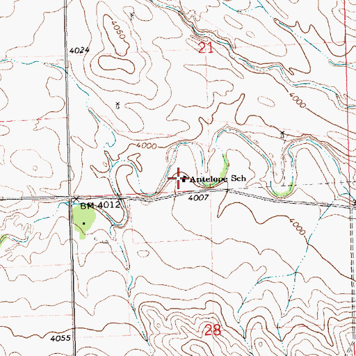 Topographic Map of Antelope School, NE