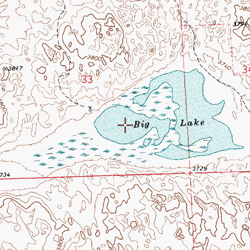 Topographic Map of Big Lake, NE