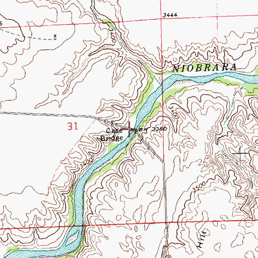 Topographic Map of Case Bridge, NE