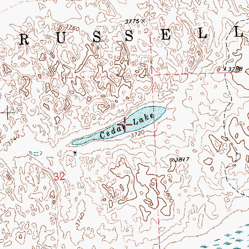 Topographic Map of Cedar Lake, NE