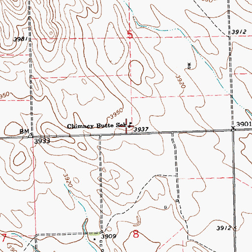Topographic Map of Chimney Butte School, NE