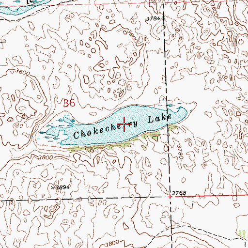 Topographic Map of Chokecherry Lake, NE
