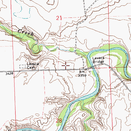 Topographic Map of Lavaca Cemetery, NE