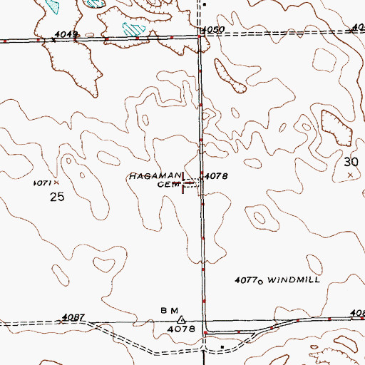 Topographic Map of Hagaman Cemetery, NE