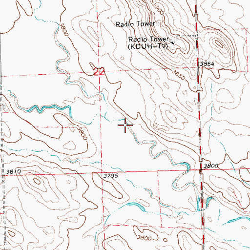 Topographic Map of Hay Springs Creek, NE