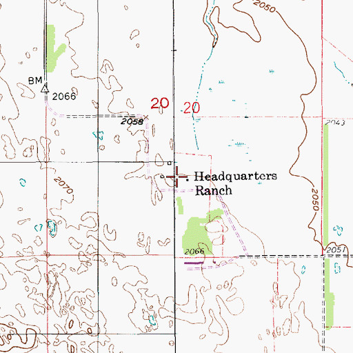 Topographic Map of Headquarters Ranch, NE