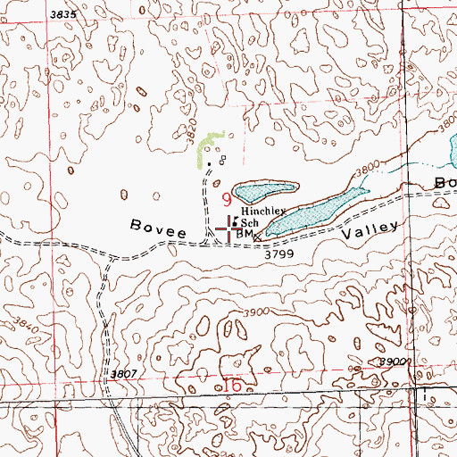 Topographic Map of Hinchley School, NE