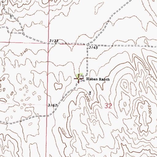 Topographic Map of Hoban Ranch, NE