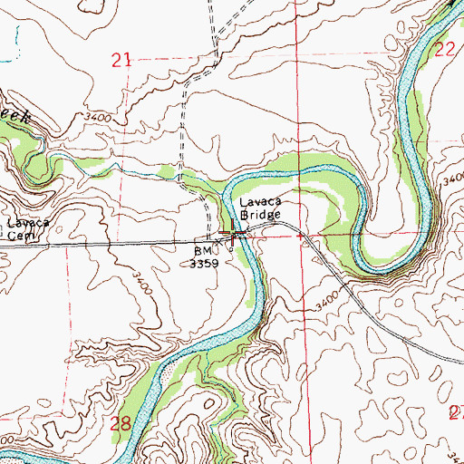 Topographic Map of Lavaca Bridge, NE