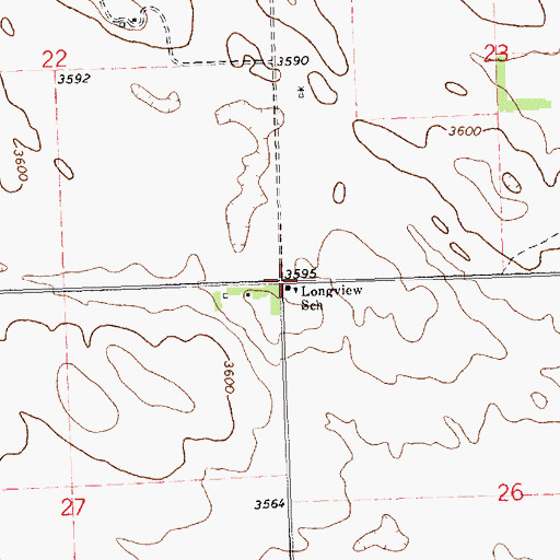 Topographic Map of Longview School, NE