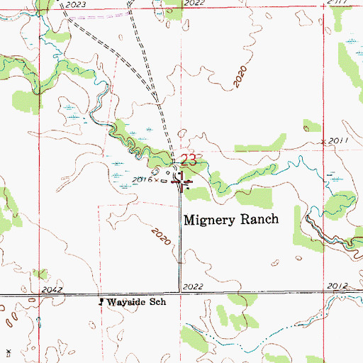 Topographic Map of Mignery Ranch, NE